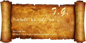 Turbéki Géza névjegykártya