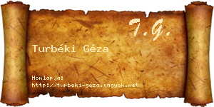 Turbéki Géza névjegykártya